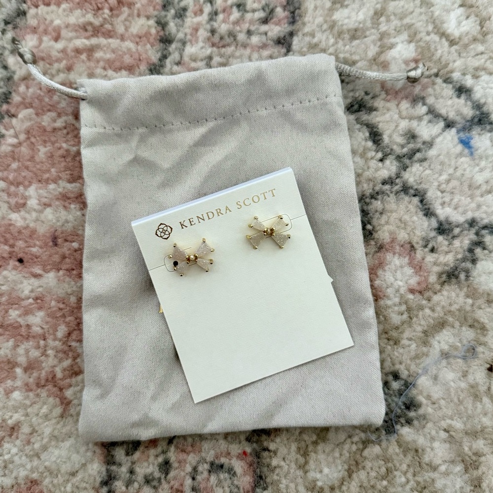 Kendra Scott Gold and White Stud Earrings